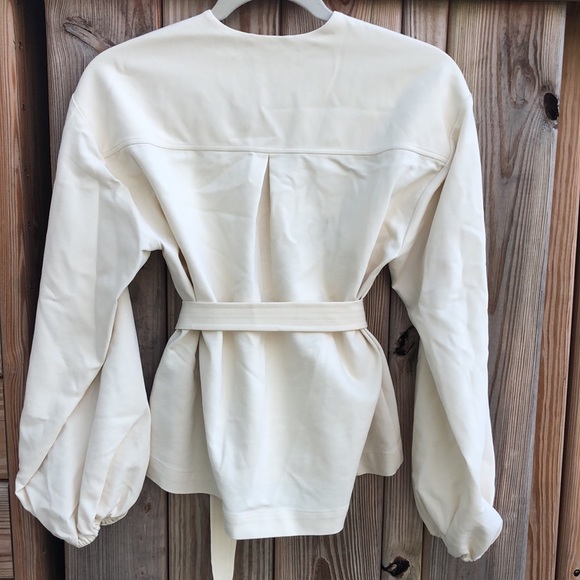 REMAIN BIRGER CHRISTENSEN ‘Vivian’ Belted Stretch Cotton-blend Blouse - Ecru - Picture 10 of 10